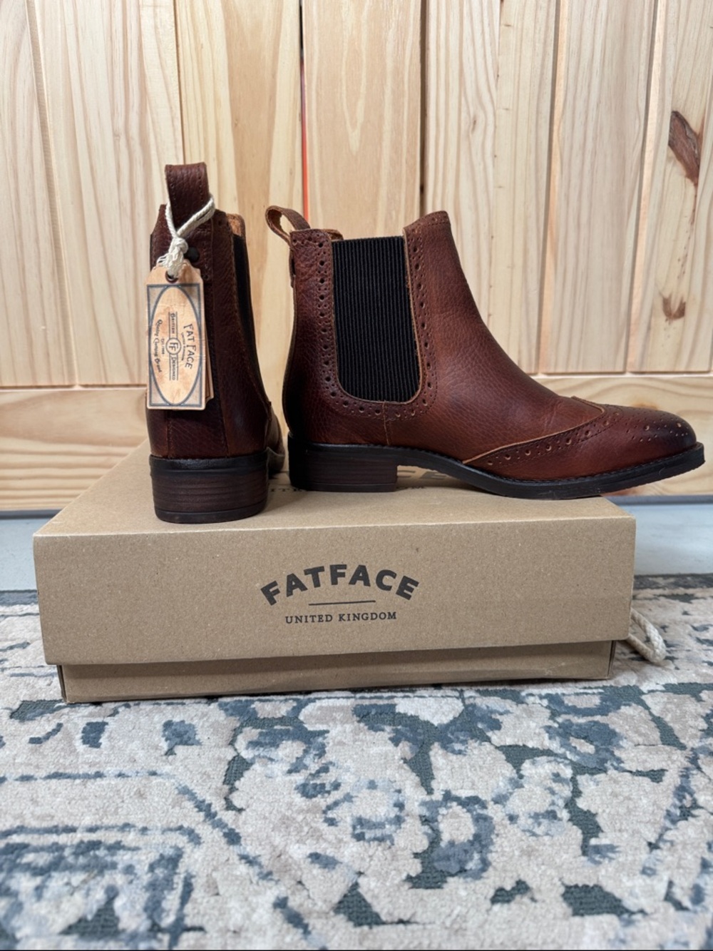 Fat Face Chestnut Brown Leather Chelsea Boots